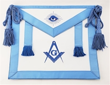 Masonic Apron Medium Blue Cord and Tassels CLEARANCE